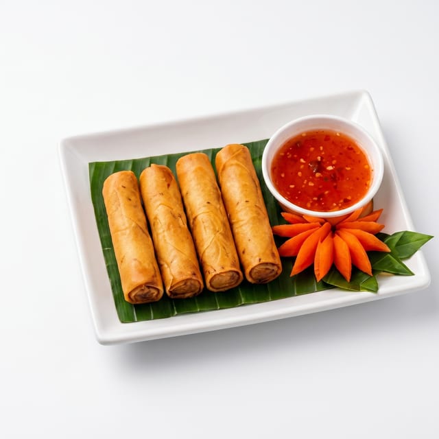 Taro Egg Rolls / ปอเปี๊ยะเผือกทอด (4ชิ้น).